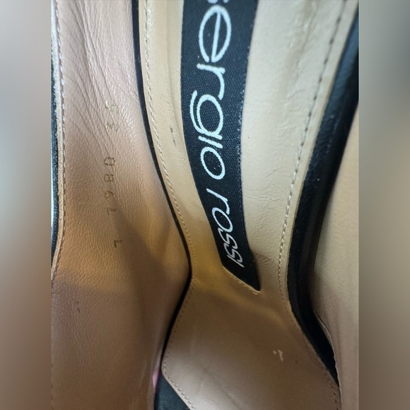 Sergio Rossi SR1 Sabot Mules Black with Gold Detail Size 5 - Picture 16 of 16